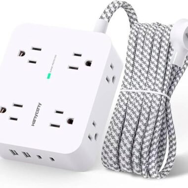 Regleta 8 tomas, 4 puertos de carga USB (2 USB C),