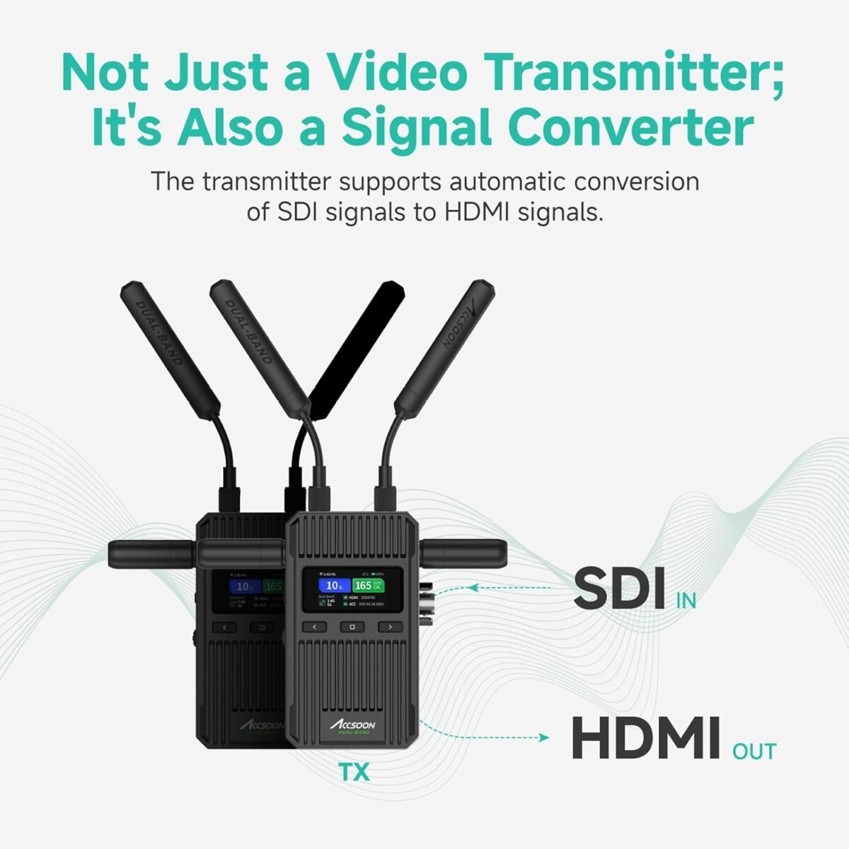 Accsoon CineView 2 SDI Receptor y transmisor de video HDMI SDI (450 Metros) - Imagen 9