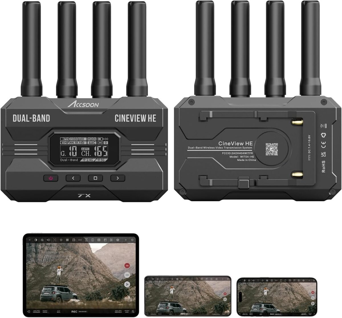 Accsoon CineView HE Wireless Video Transmission  2.4+5Ghz HDMI - Imagen 3