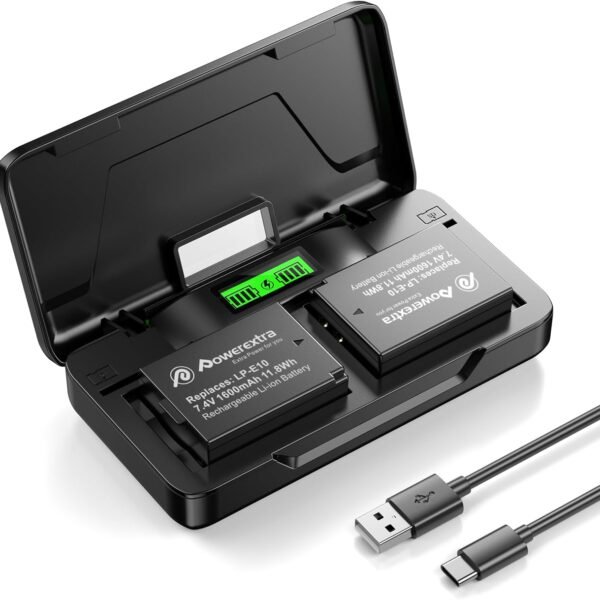 Kit de cargador de batería LP-E10, carga rápida PD de 20 W
