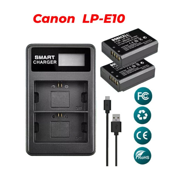 Kit de batería LP-E10 Para Canon T3 T5 T6 T7 T100 Kiss X50 Kiss X70 1100D
