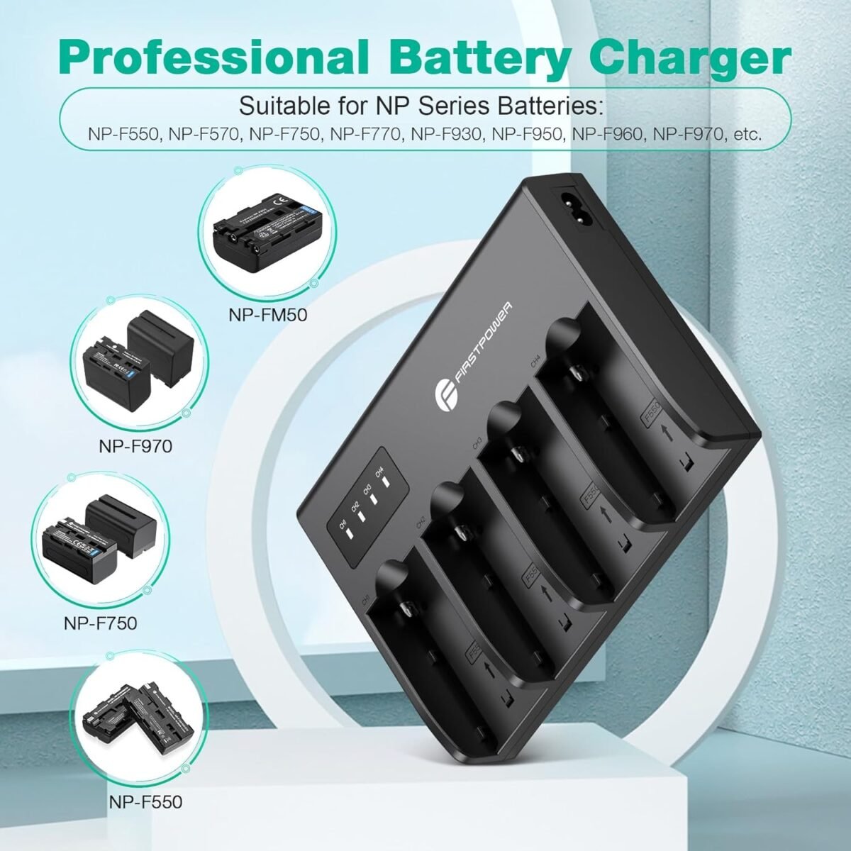 Cargador rápido de 4 Baterias para Sony NP - Imagen 2
