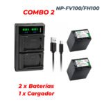 Combo 2 Baterías Sony FV100 + cargador
