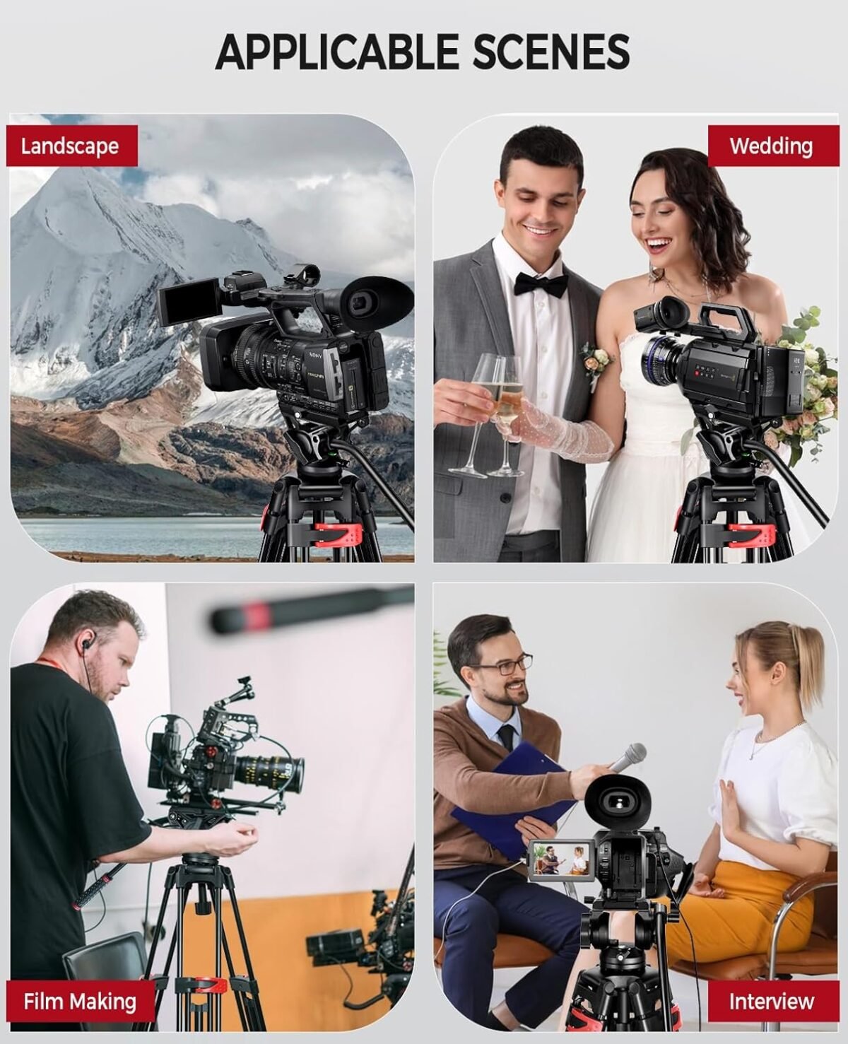 Trípode 82" Profesional de video 2.10 Metros - Imagen 9