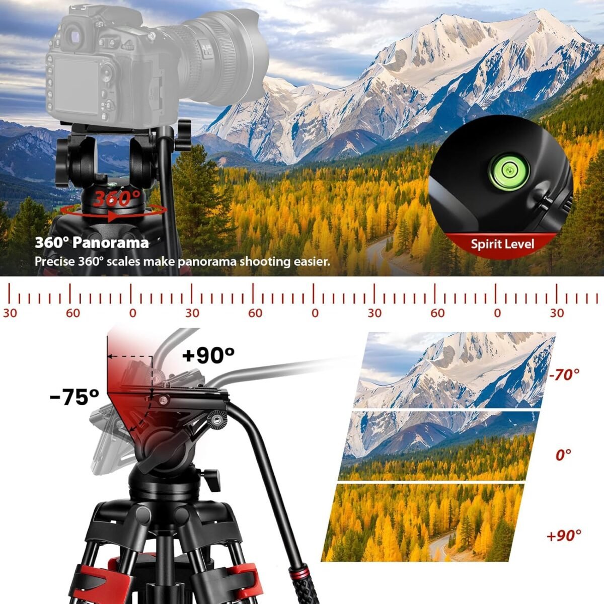 Trípode 82" Profesional de video 2.10 Metros - Imagen 6