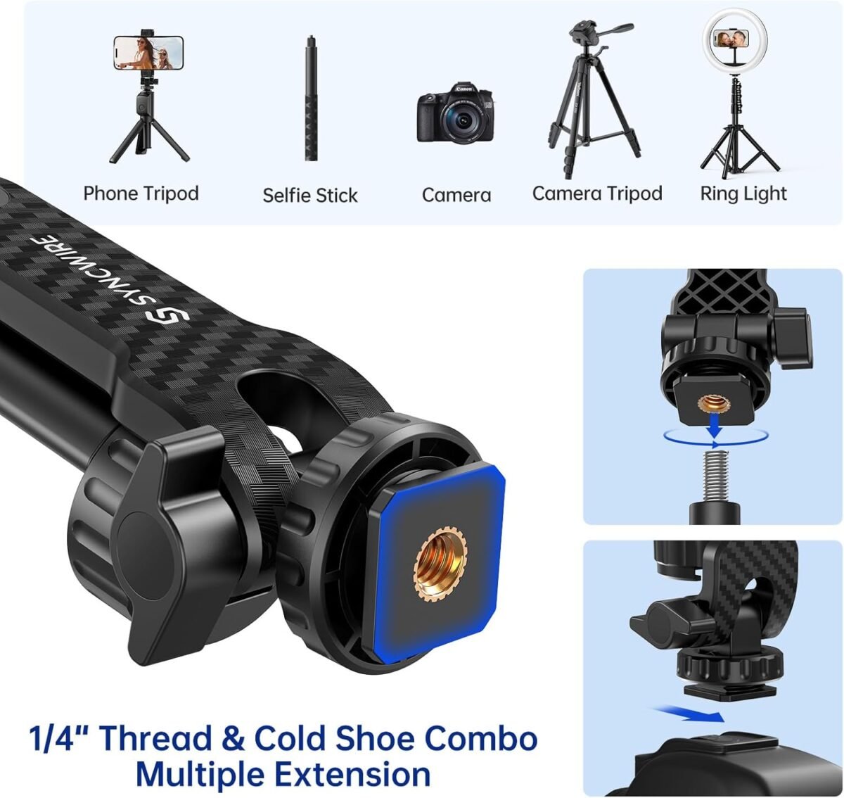 Soporte de trípode para teléfono, adaptador universal - Imagen 4