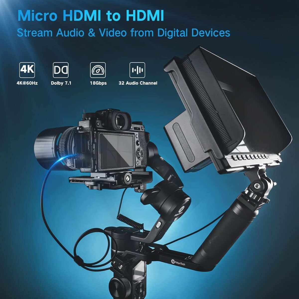 Micro HDMI a HDMI 4K, delgado  bidireccional 4K - Imagen 7