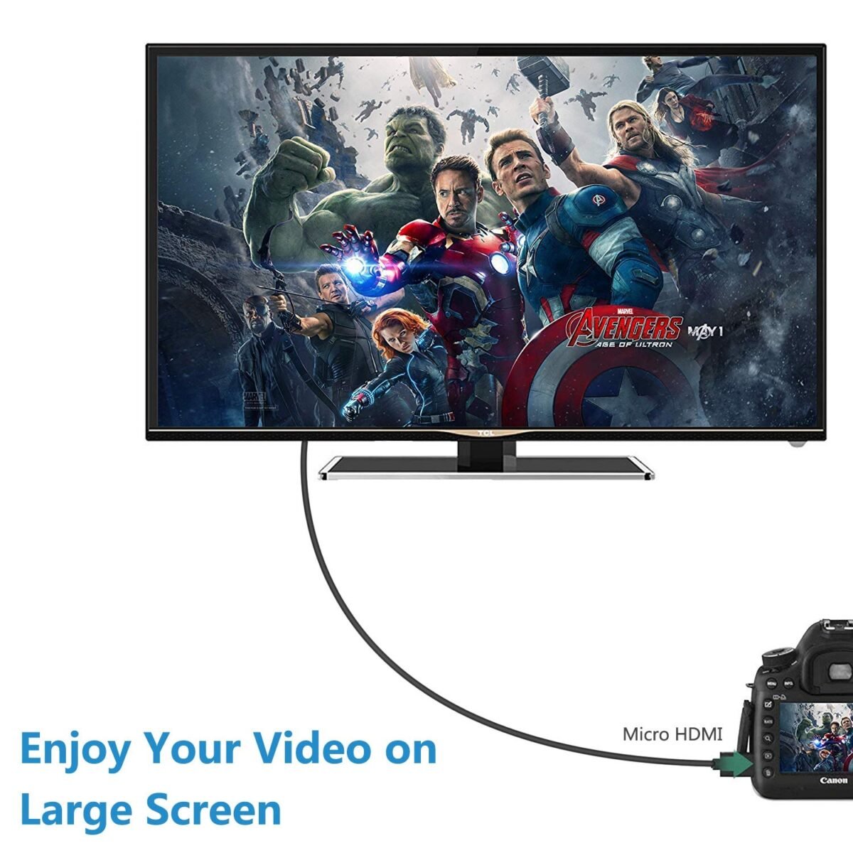 Micro HDMI a HDMI 4K, delgado  bidireccional 4K - Imagen 8