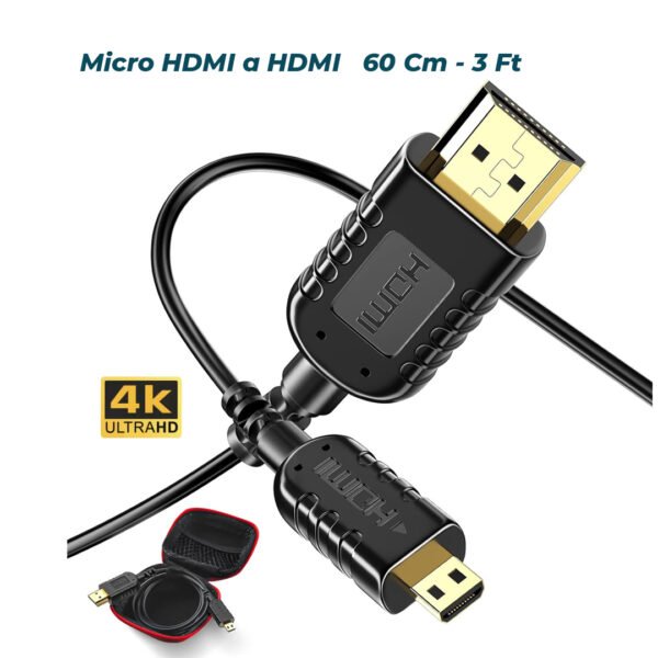 Micro HDMI a HDMI 4K, delgado  bidireccional 4K