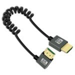 Cable en espiral HDMI de ángulo recto 8K de 2.2 pies