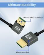 Cable en espiral HDMI de ángulo recto 8K de 2.2 pies - Imagen 3