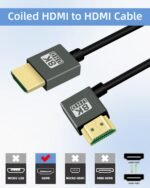 Cable en espiral HDMI de ángulo recto 8K de 2.2 pies - Imagen 4