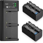 FirstPower Batería NP-F750 (2 paquetes/5600mAh) y cargador USB dual