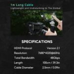 Portkeys Cable HDMI ultrafino 8K - Imagen 4